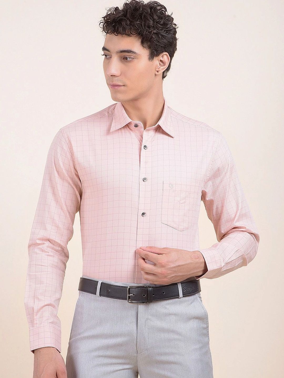 Cantabil Men Checked Formal Shirt-picture-30