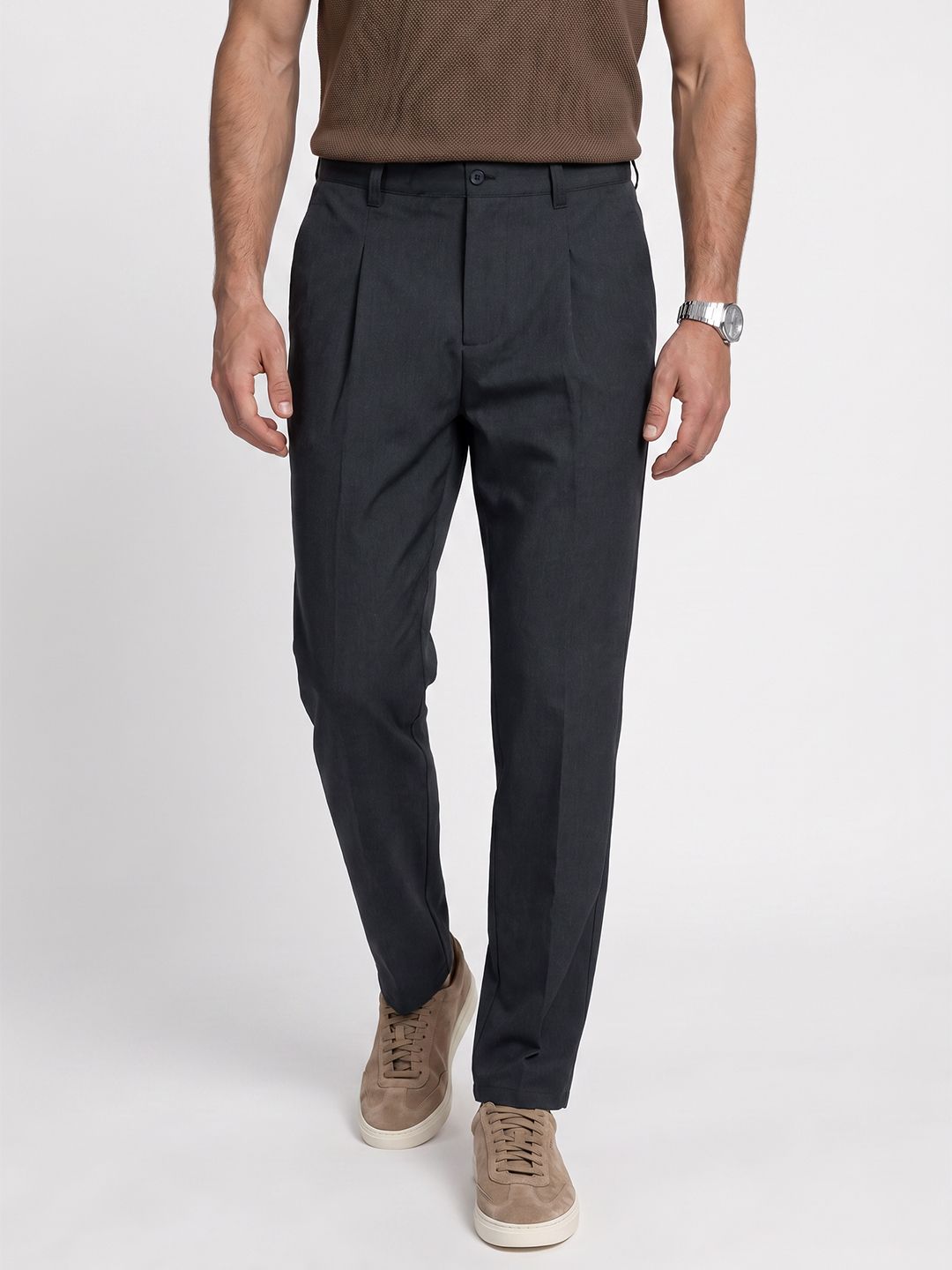 French Connection Men Pleated Chinos Trousers-picture-54
