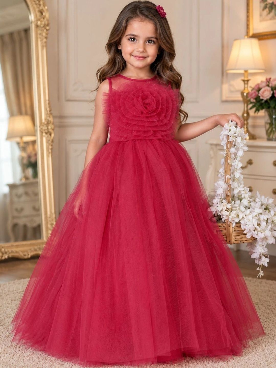 Miss & Chief Ruffled Net Maxi Dress-picture-24
