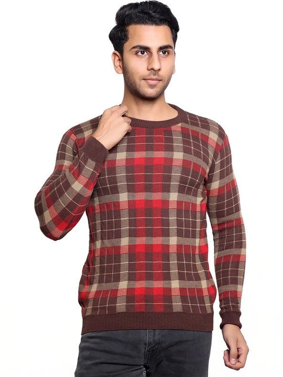 Grand Line Men Checked Pullover-picture-13