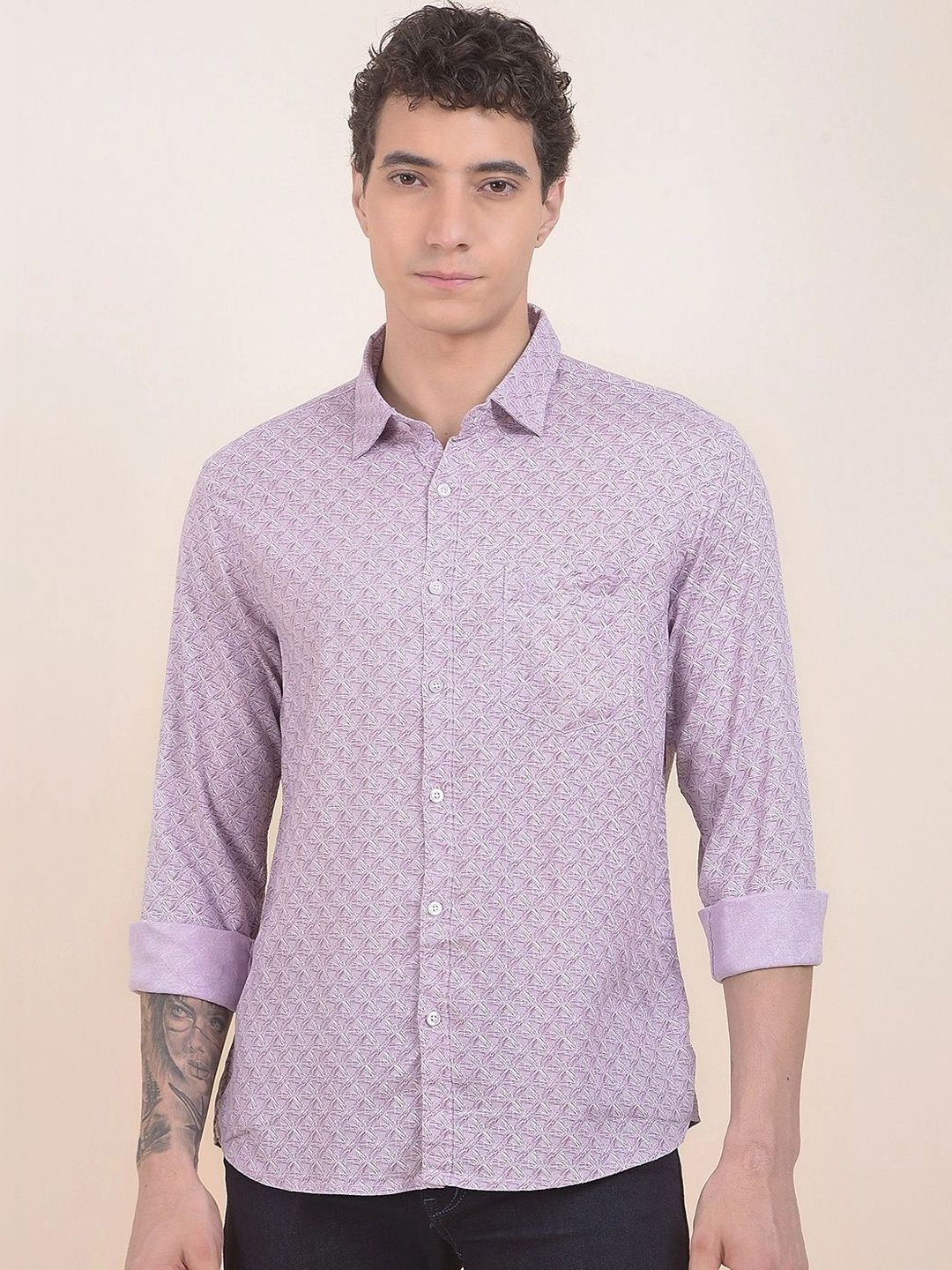 Cantabil Men Slim Fit Printed Casual Shirt-picture-35