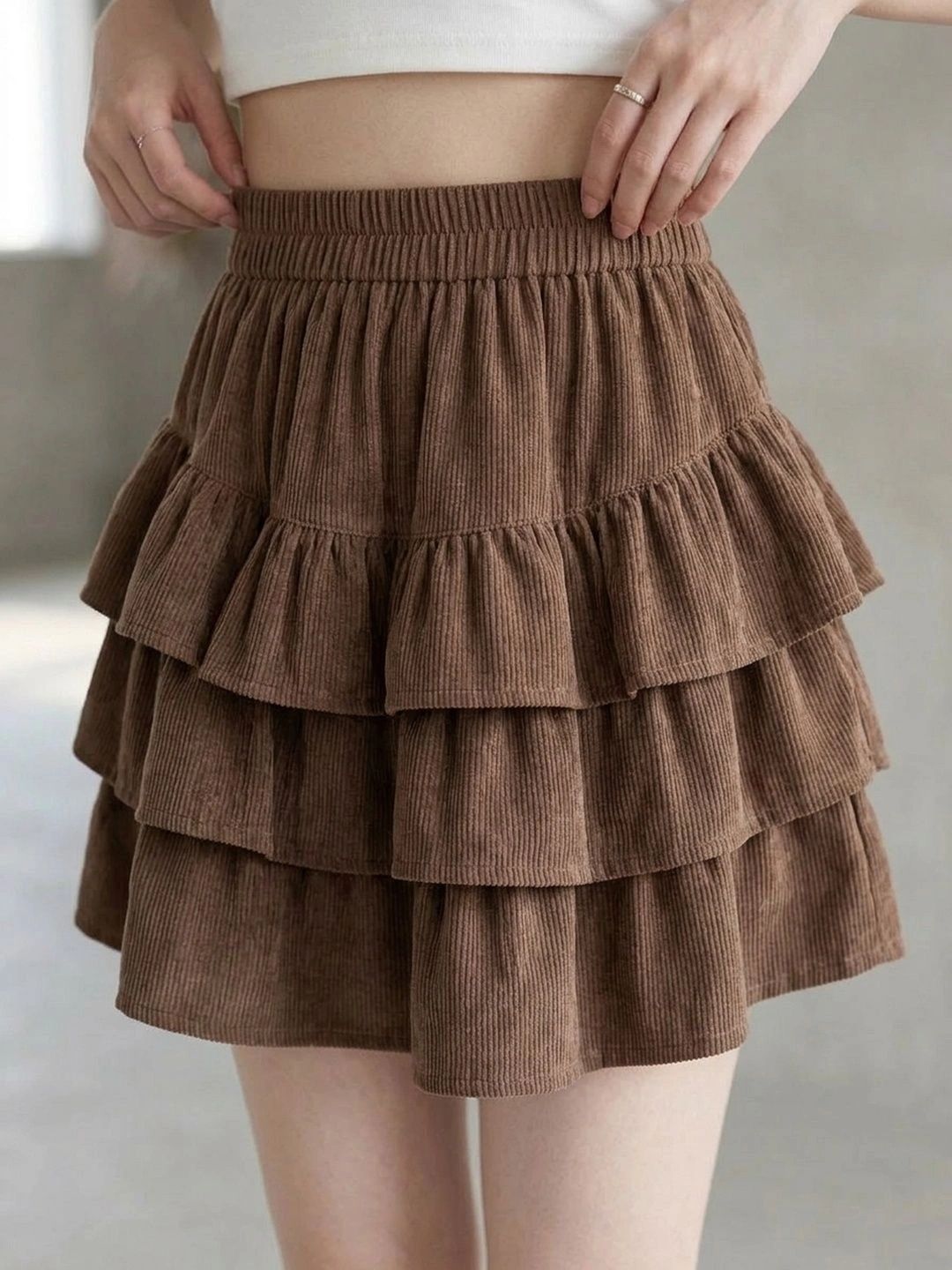 Suo Women Frills Bows and Ruffles Mini Flared Skirt-picture-11