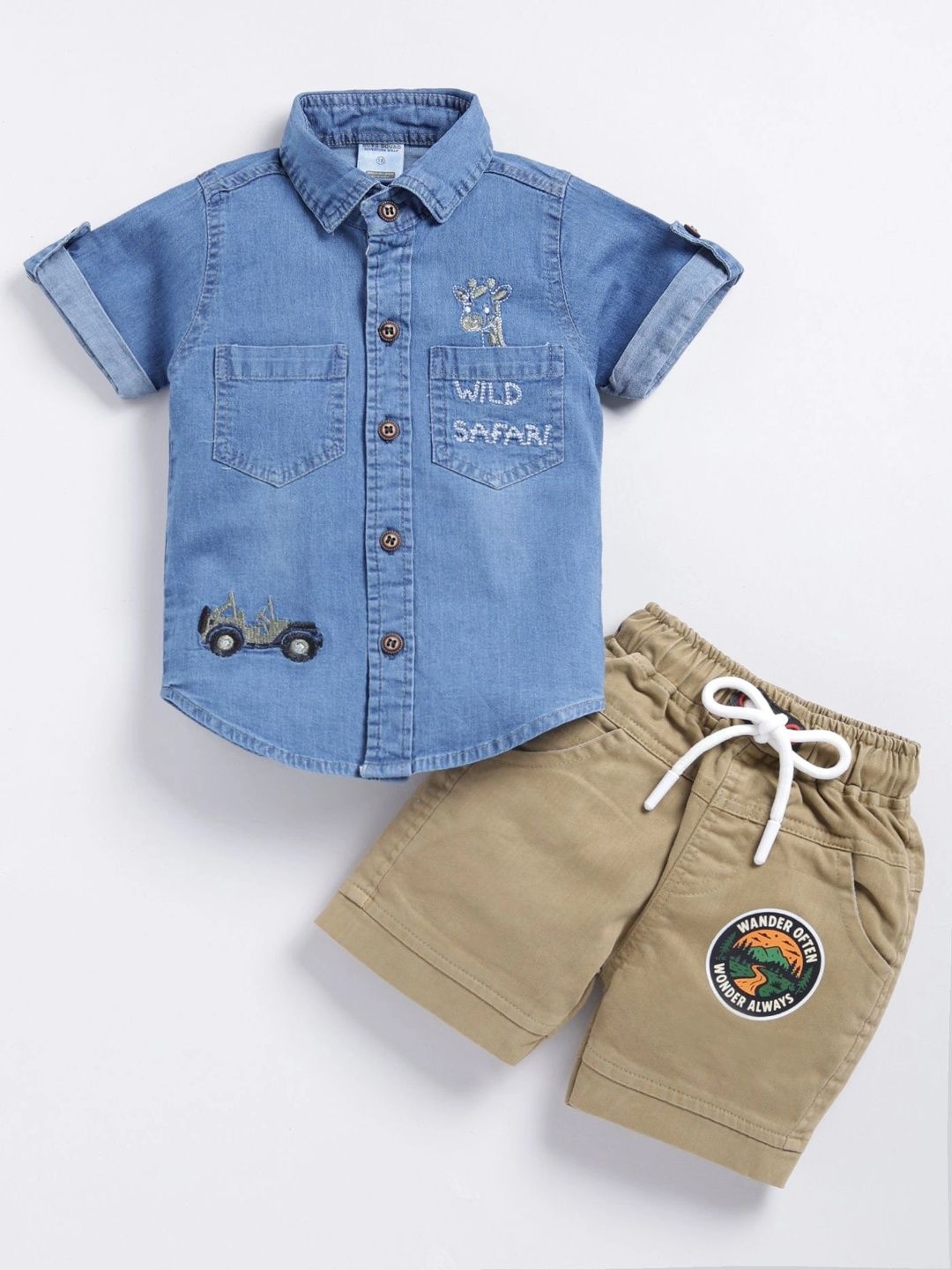 Little lulu Boys Embellished Shirt with Shorts-image-11
