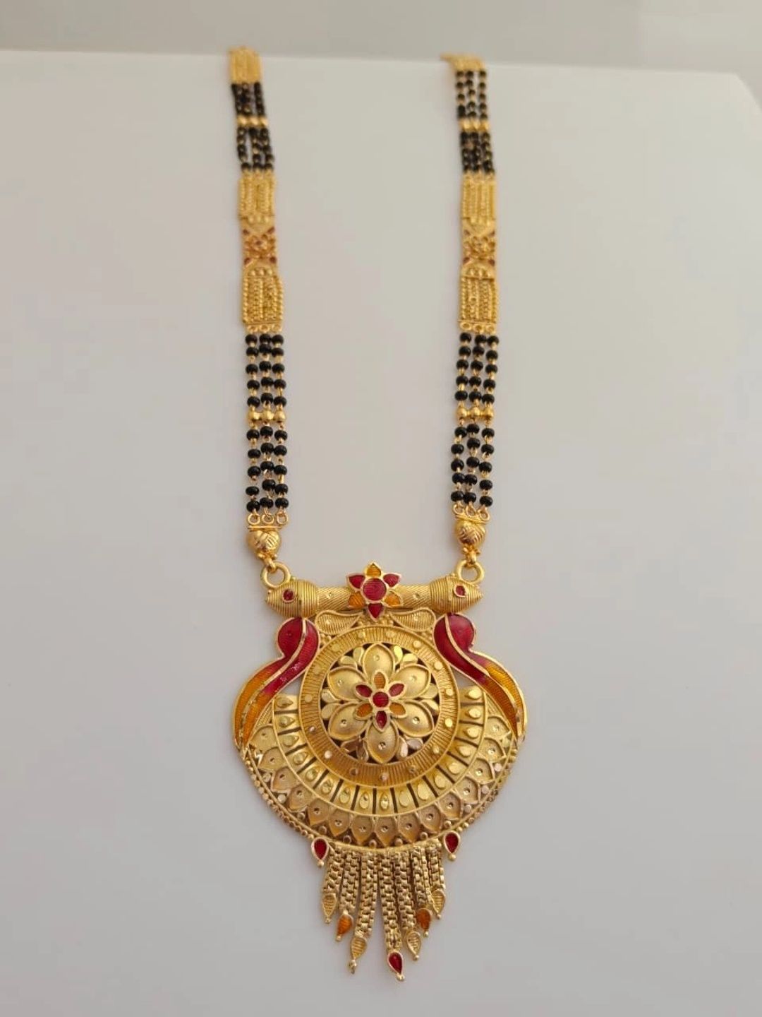 EvoraJewel Gold-Plated Artificial Stones and Beads Mangalsutra-picture-36