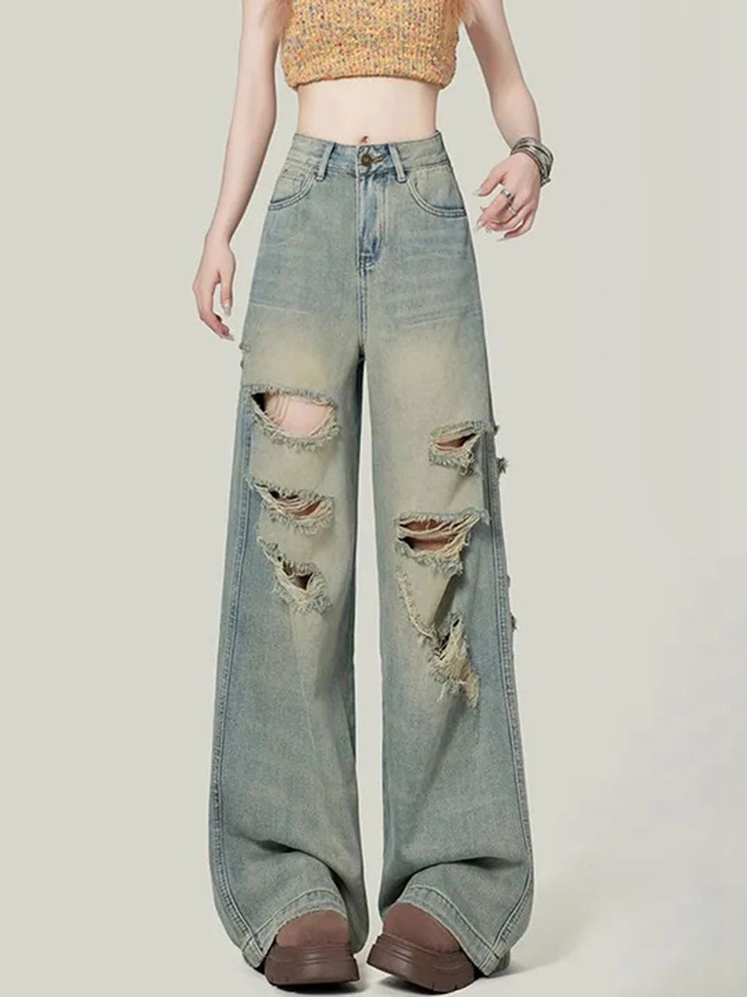 LULU & SKY Women Regular Fit High-Rise Highly Distressed Jeans-picture-51