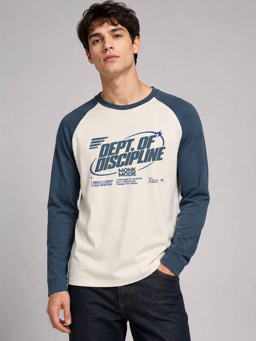 Monk Mode Men Typography Colourblocked T-shirt-picture-38