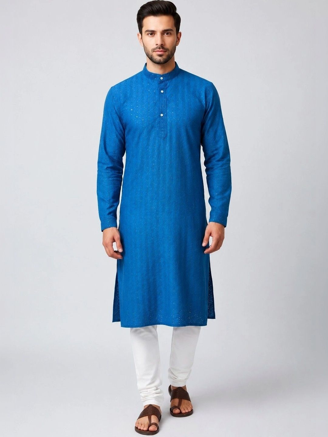 The Dapperman Men Sequinned Kurta-picture-29