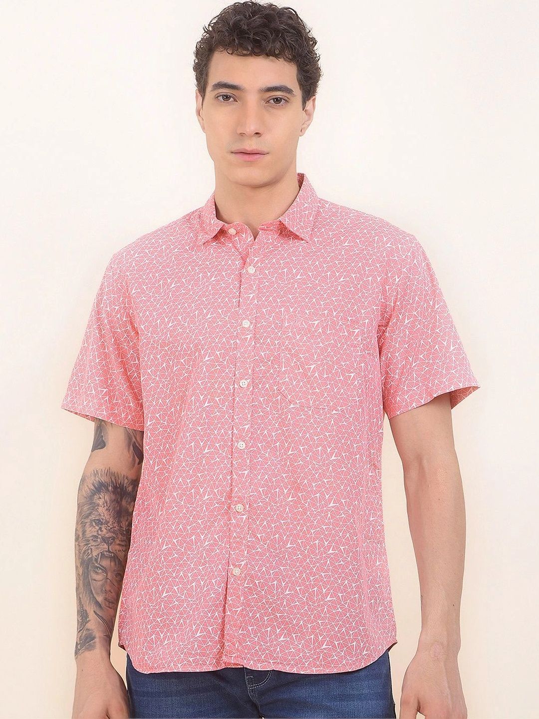 Cantabil Men Slim Fit Printed Casual Shirt-picture-25