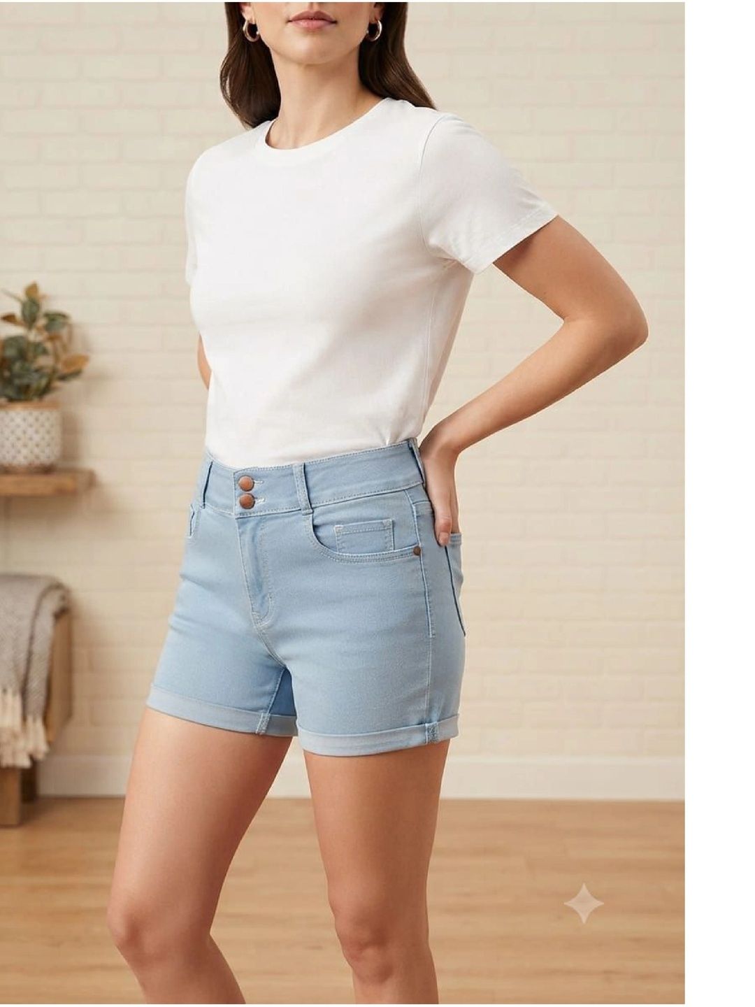 God's Club Women High-Rise Denim Denim Shorts-picture-29
