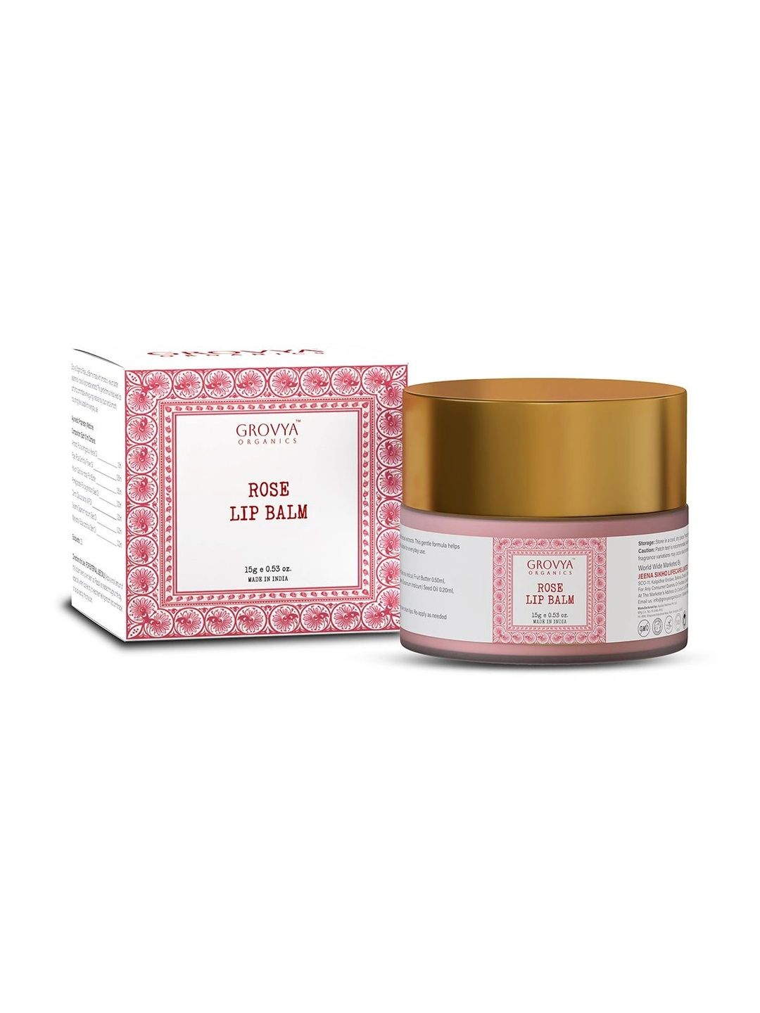 GROVYA ORGANICS Nourishing Rose Lip Balm - 15 g-image-43
