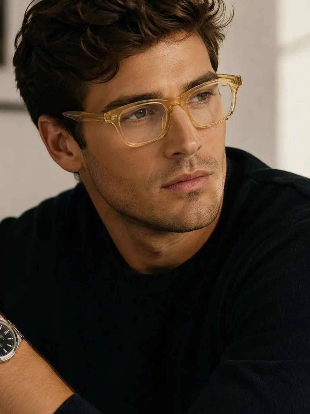 ZAADRAN Unisex Clear Lens & Brown Square Sunglasses with-picture-22