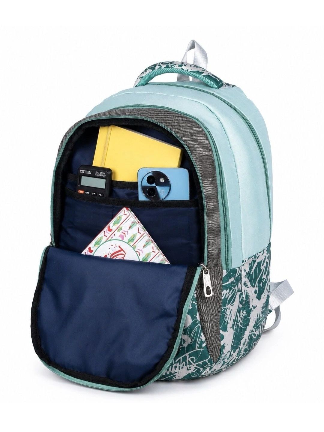 Seenlee Women Graphic Contrast Detail Backpack with Compression Straps-picture-30