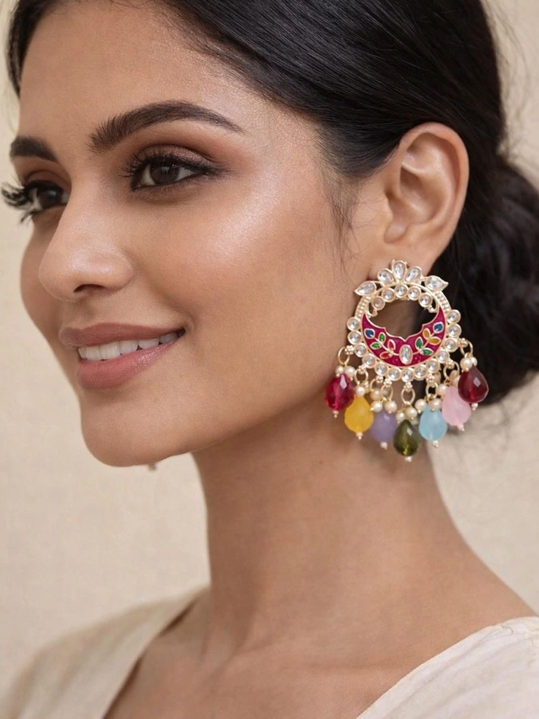 ORNAFAIR Crescent Shaped Drop Earrings-picture-16