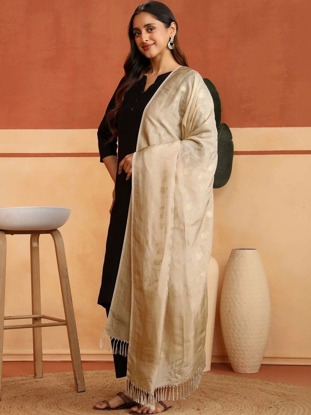 Fabindia Woven Design Viscose Rayon Blend Dupatta-picture-30