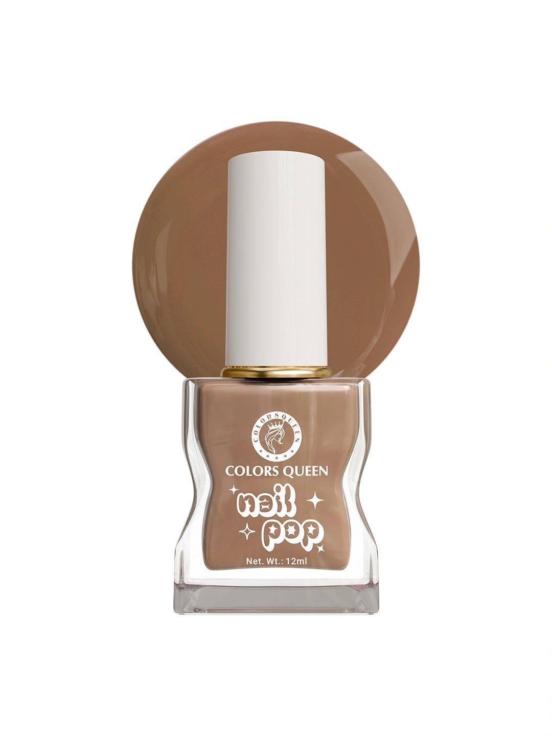 Colors Queen Nail Pop Glossy Gel Finish & Quick Drying Nail Polish - 12 ml - Toffee Tan-picture-31