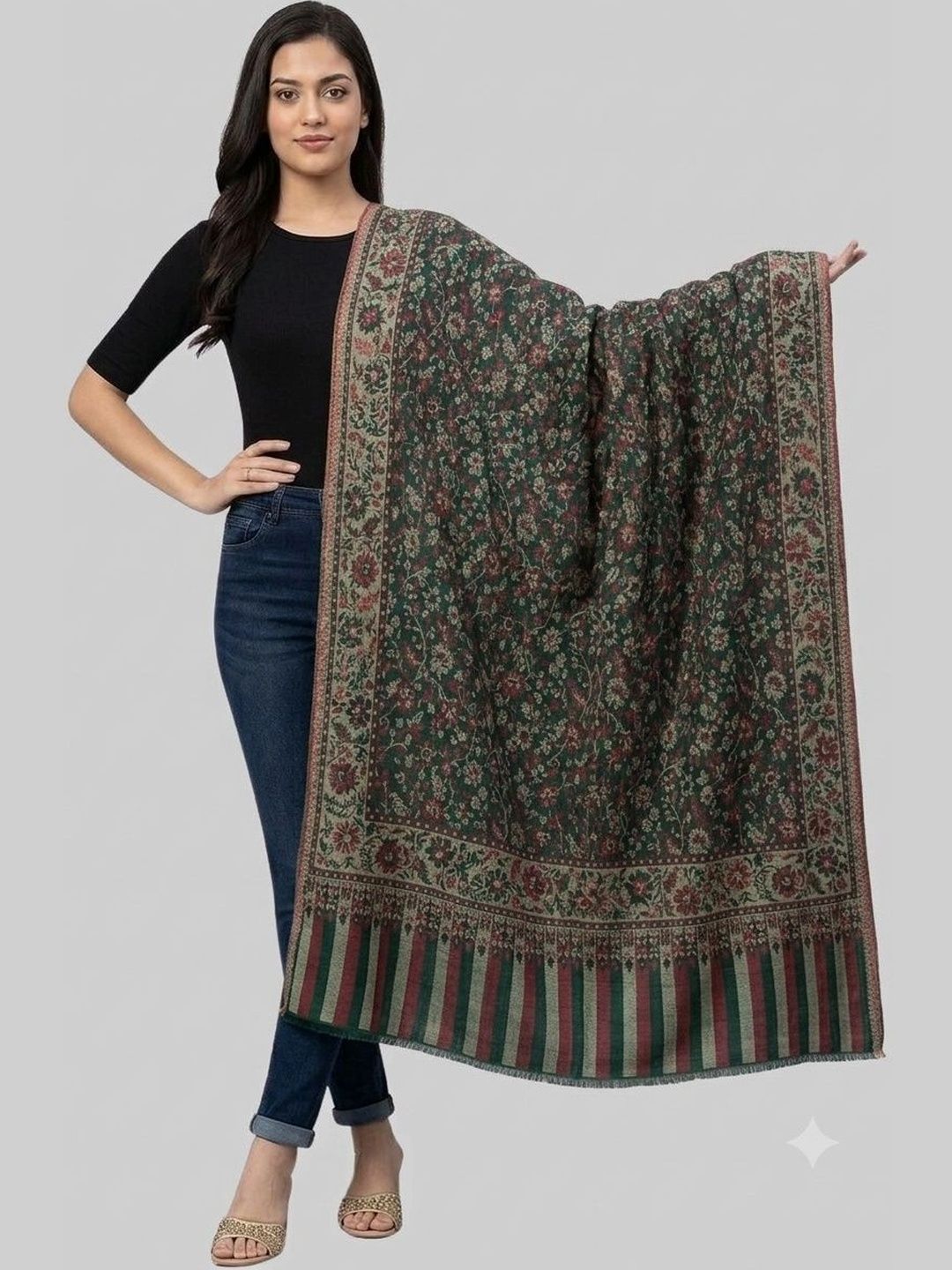 Soul Essence Women Floral Woven Design Shawl-picture-32