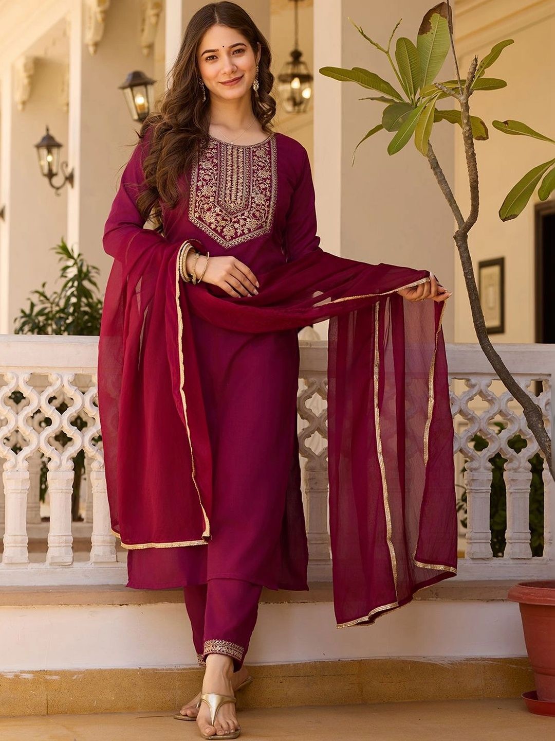 GRINISH Women Ethnic Motifs Embroidered Pure Cotton Kurti-picture-30