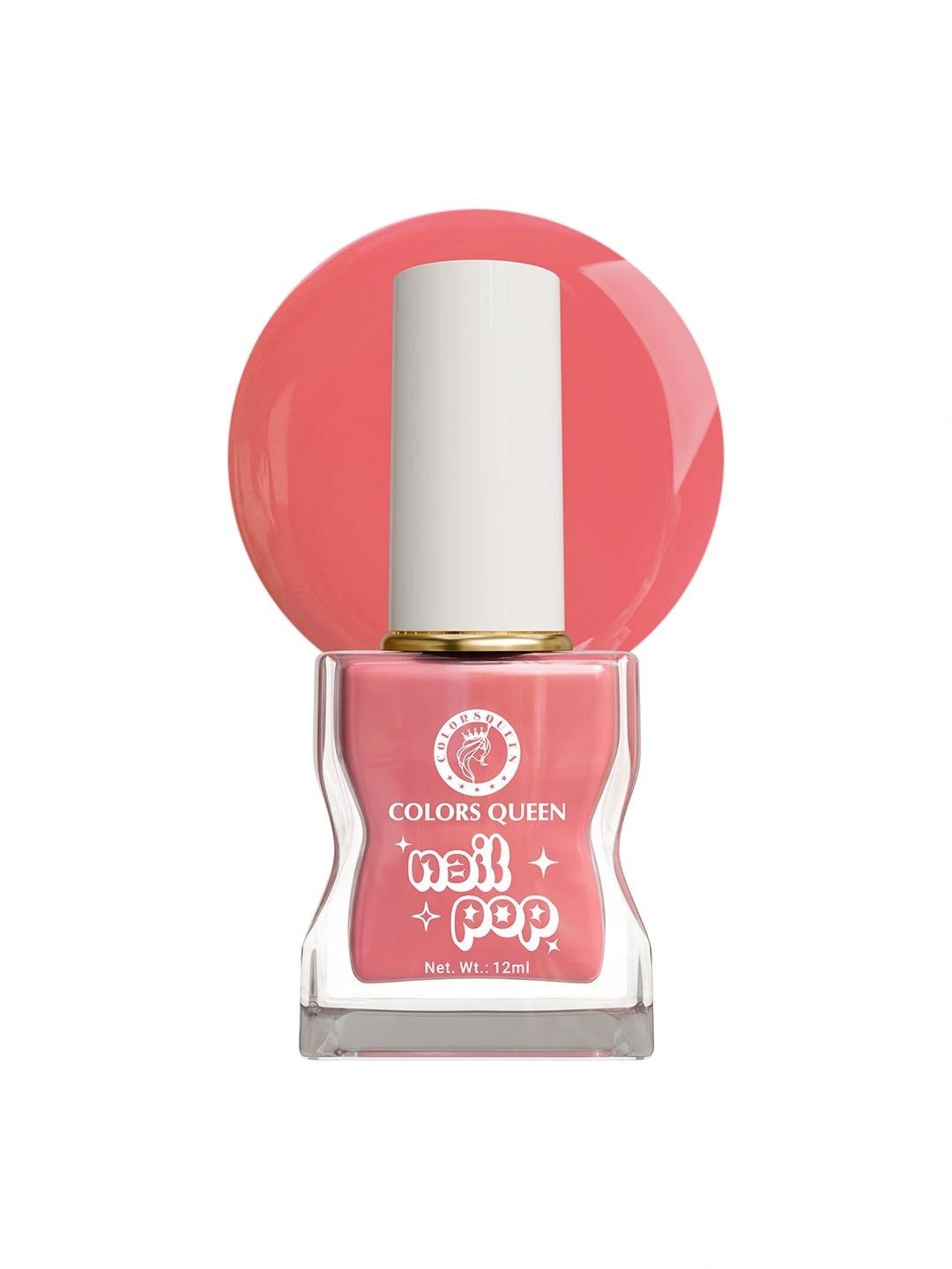 Colors Queen Nail Pop Glossy Gel Finish & Quick Drying Nail Polish - 12 ml - Pink Charm-image-23