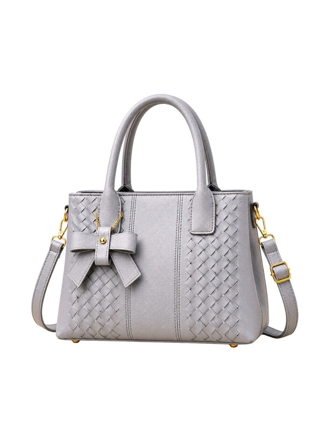 TURBOMAX Textured PU Structured Handheld Bag with Bow Detail-picture-28