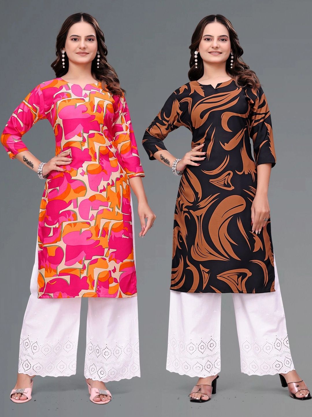 PRIYANSH CREATION Printed Pure Crepe Kurti-picture-34