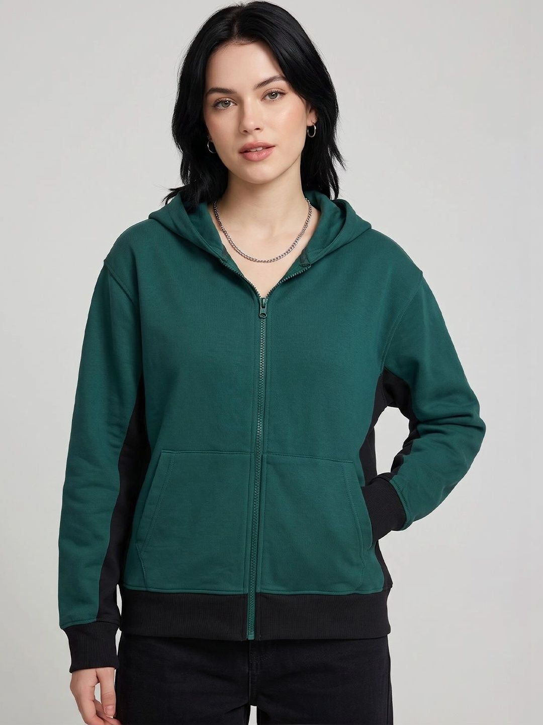 Roadster Women Colourblocked Hooded Sweatshirt-picture-23