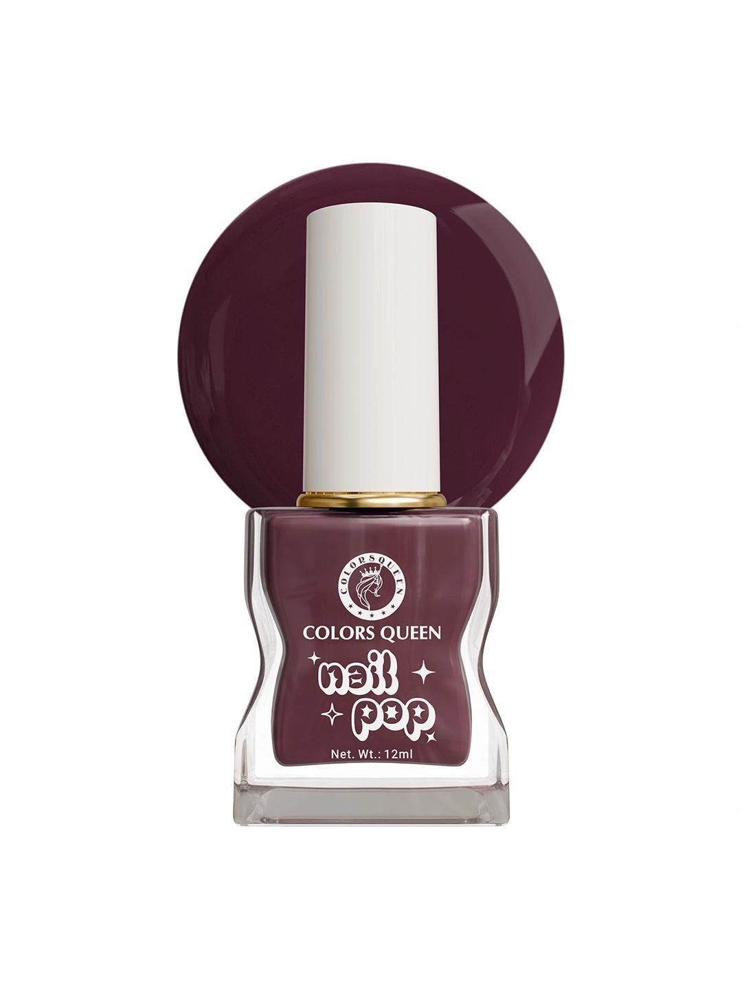Colors Queen Nail Pop Glossy Gel Finish & Quick Drying Nail Polish - 12 ml - Vintage Wine-picture-48