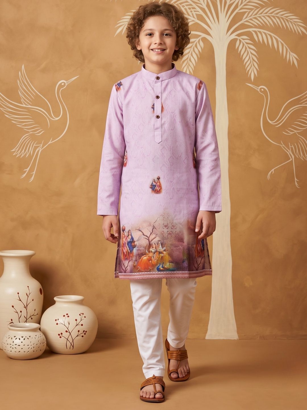 Aj DEZInES Boys Ethnic Motifs Printed Regular Kurta with Pyjamas-picture-32