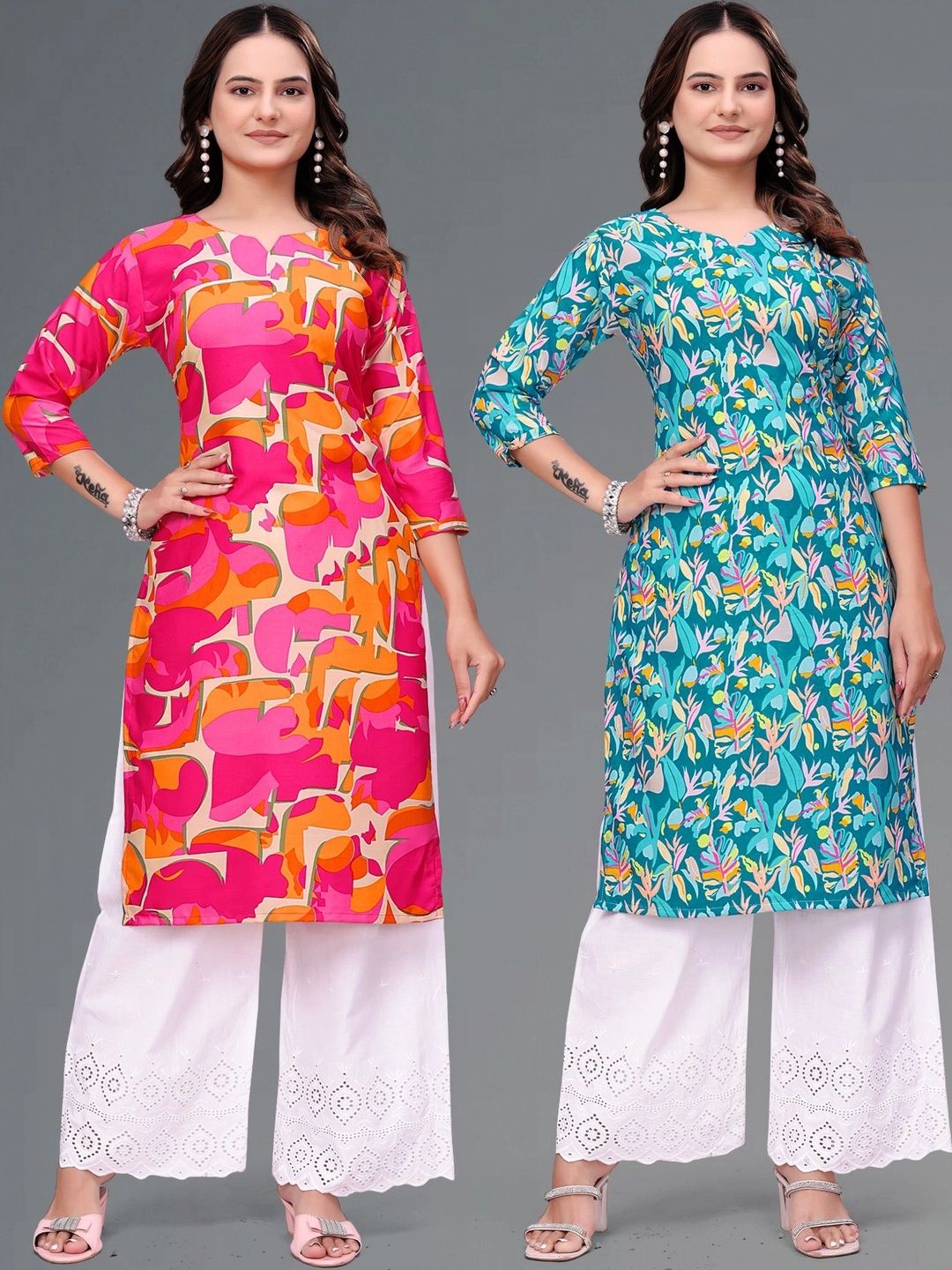 PRIYANSH CREATION Floral Printed Pure Crepe Kurti-picture-28