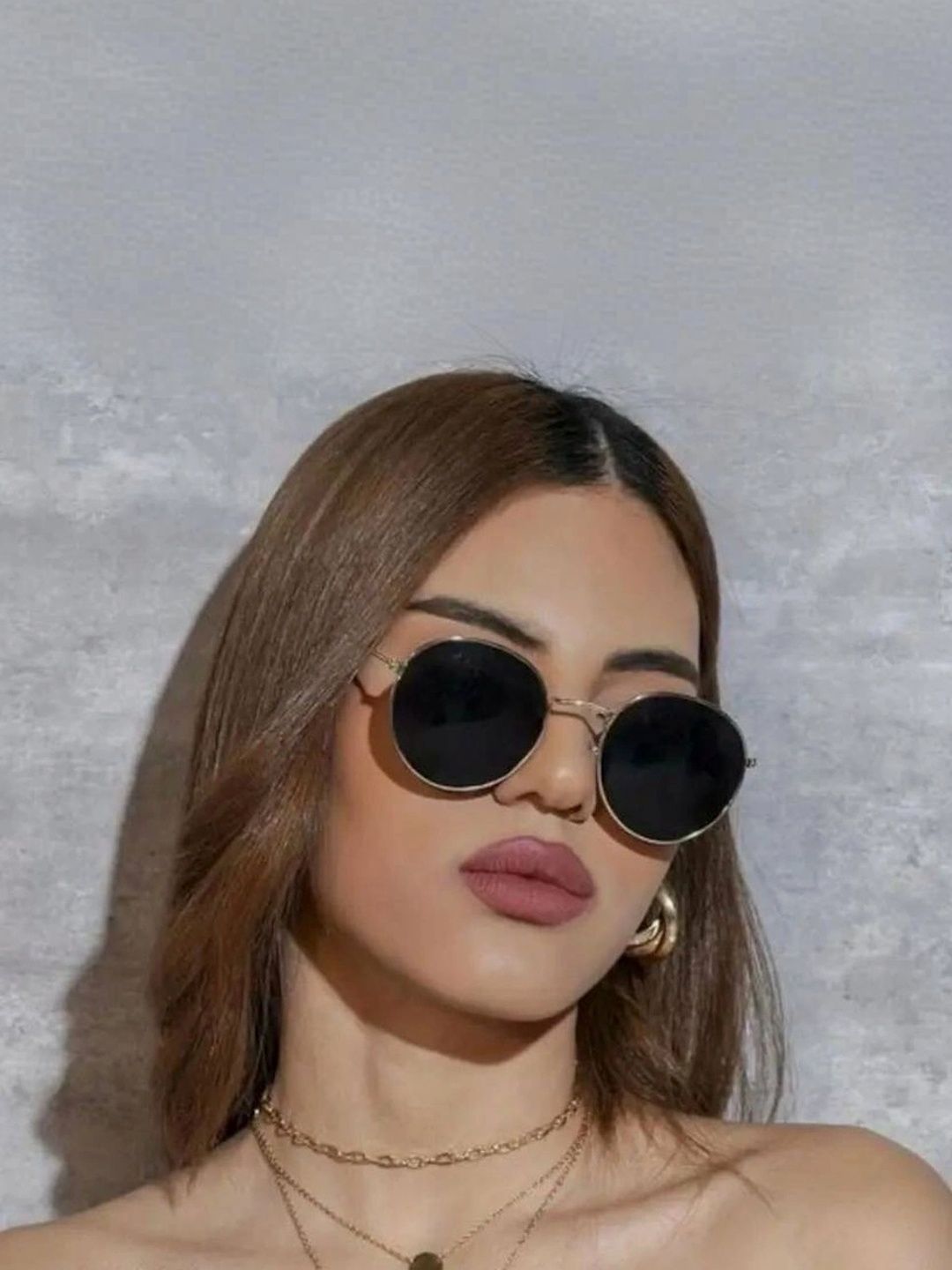 EYELLUSION Women Black Lens & Silver-Toned Round Sunglasses with-image-15