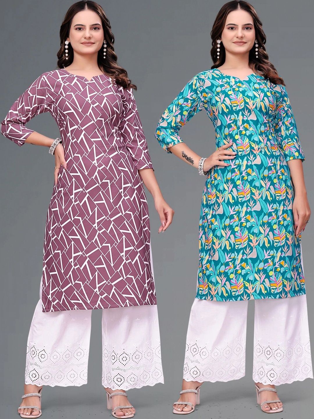 SHAIBO SAREE Botanical Printed Boat Neck Pure Crepe Kurti-picture-28