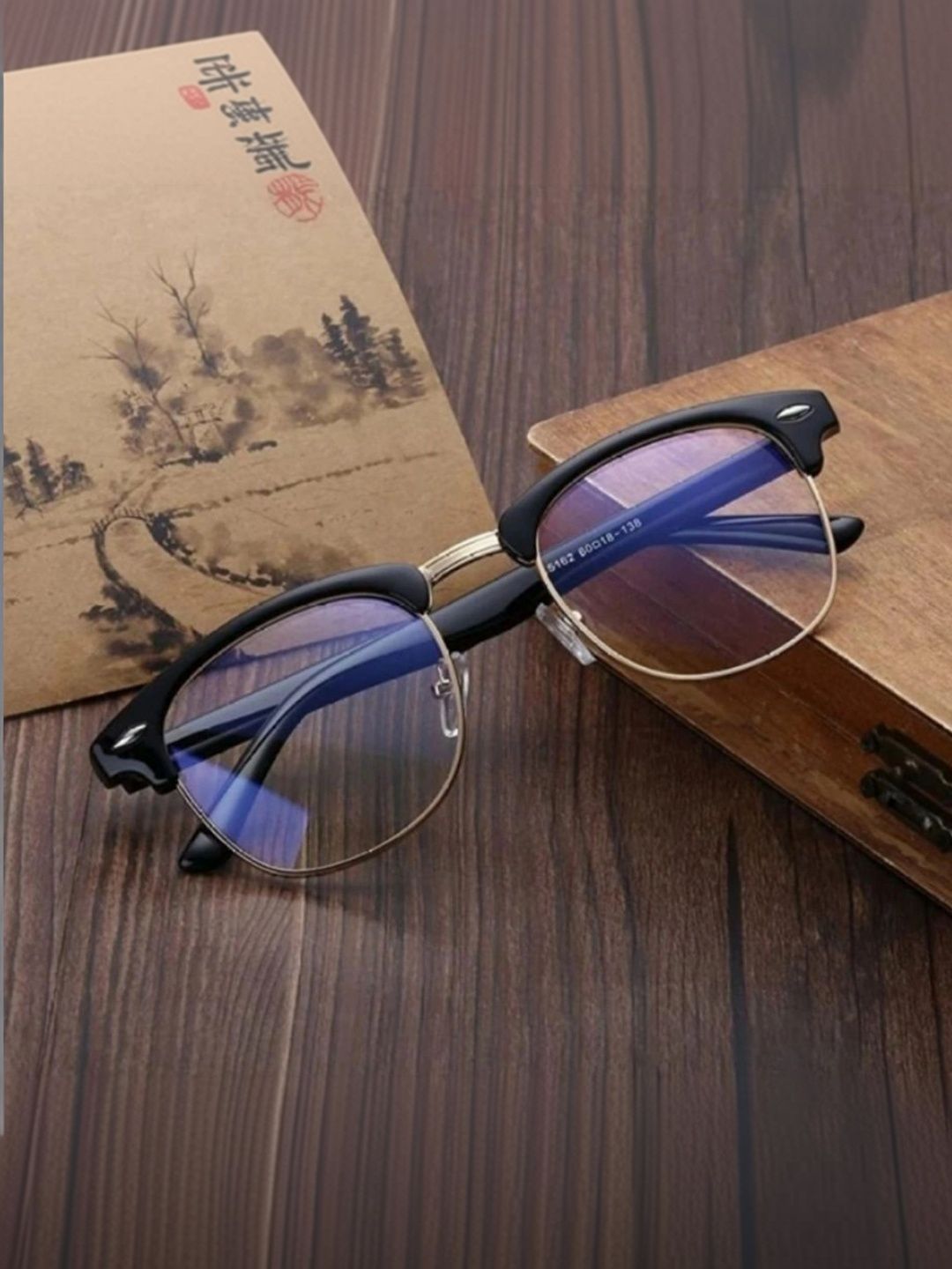 EYELLUSION Women Clear Lens & Black Browline Sunglasses with-image-26