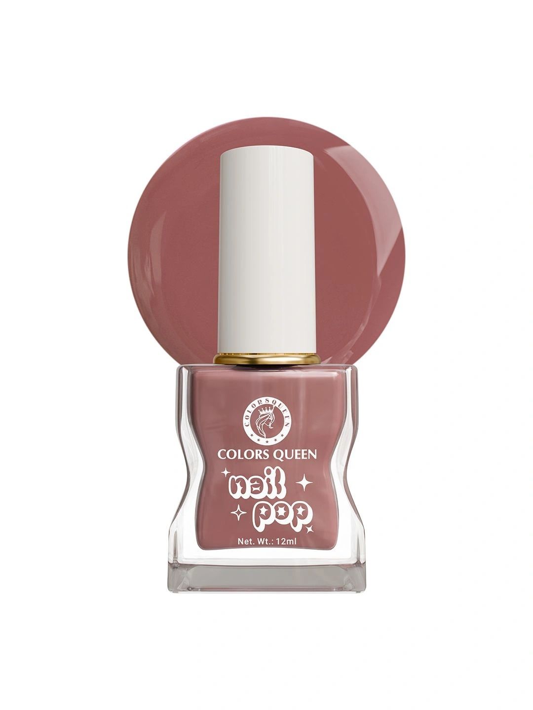 Colors Queen Nail Pop Glossy Gel Finish & Quick Drying Nail Polish - 12 ml Rosewood Pink-picture-14