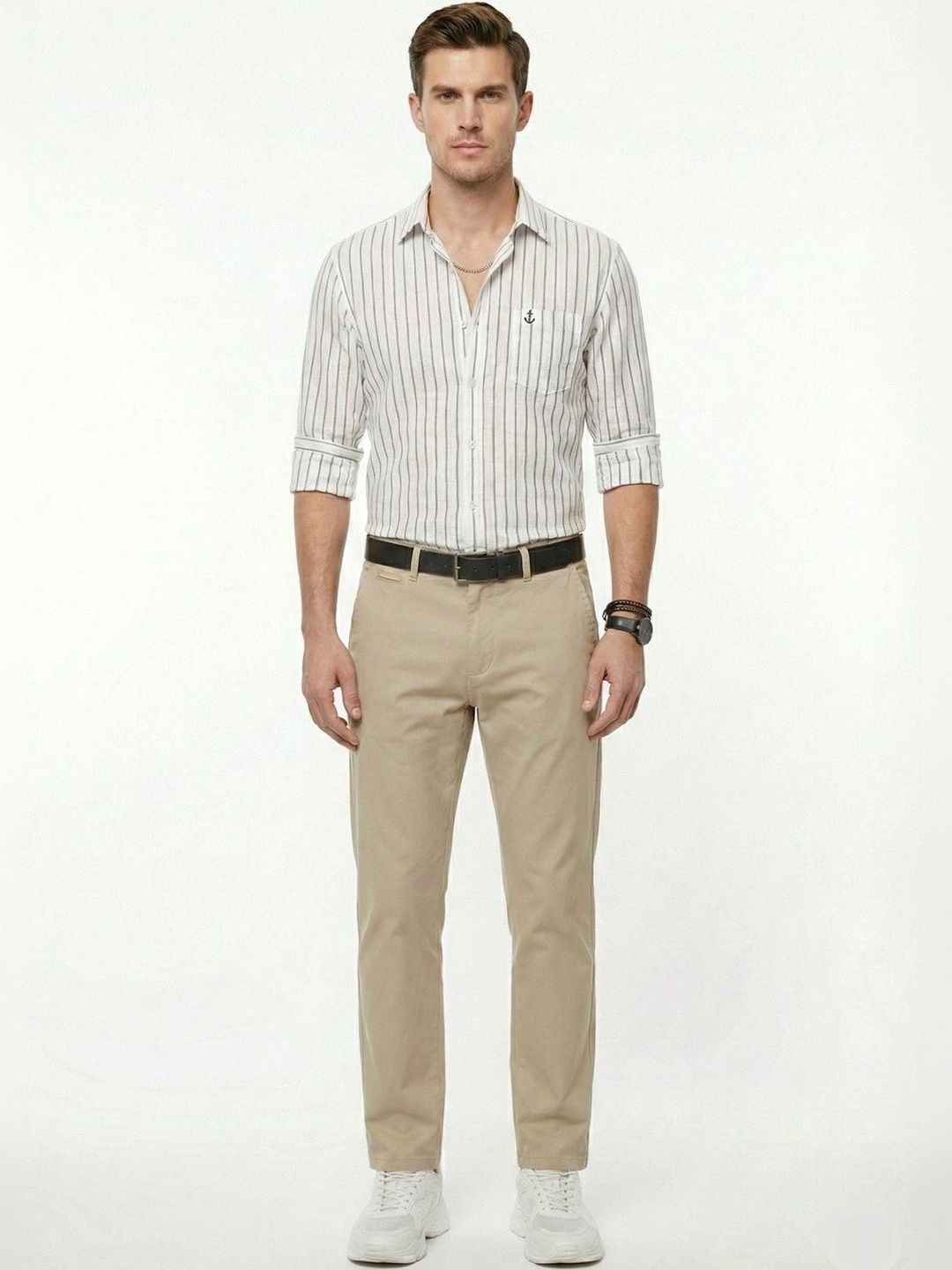 Studio-9 Men Classic Slim Fit Striped Casual Shirt-picture-14