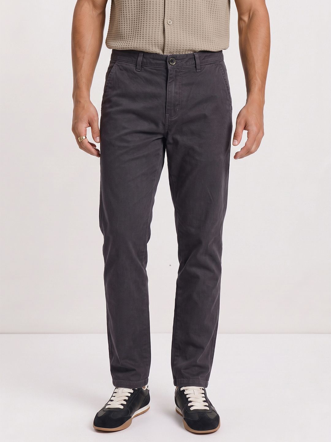 The Roadster Life Co. Men Slim Tapered Fit Pure Cotton Chinos Trousers-picture-56