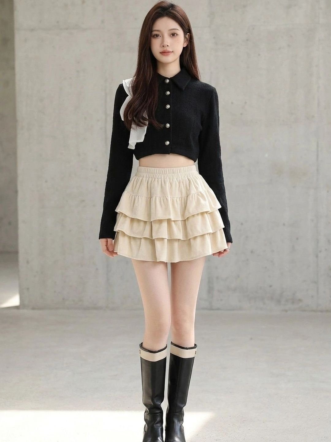 Suo Women Tiered Mini Tiered Skirt-picture-38