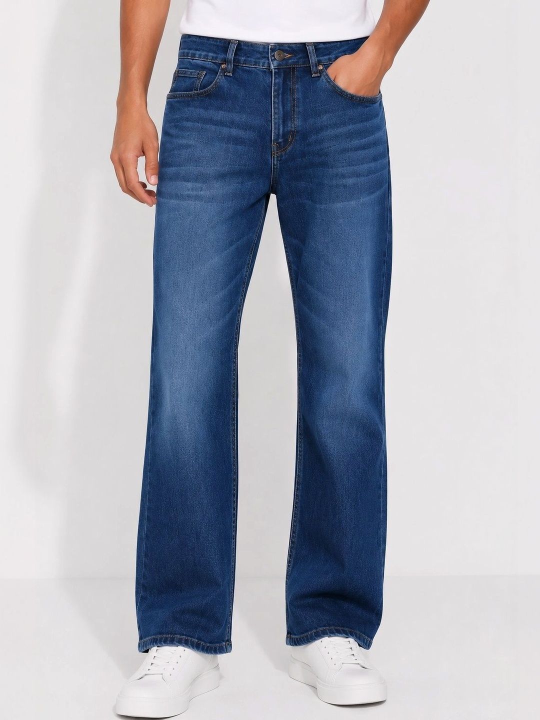 NOWI Men Straight Fit Mid-Rise Light Fade Jeans-picture-28