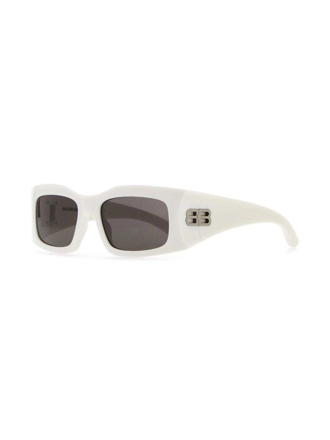 Balenciaga Unisex Grey Lens & White Rectangle Sunglasses with-image-43