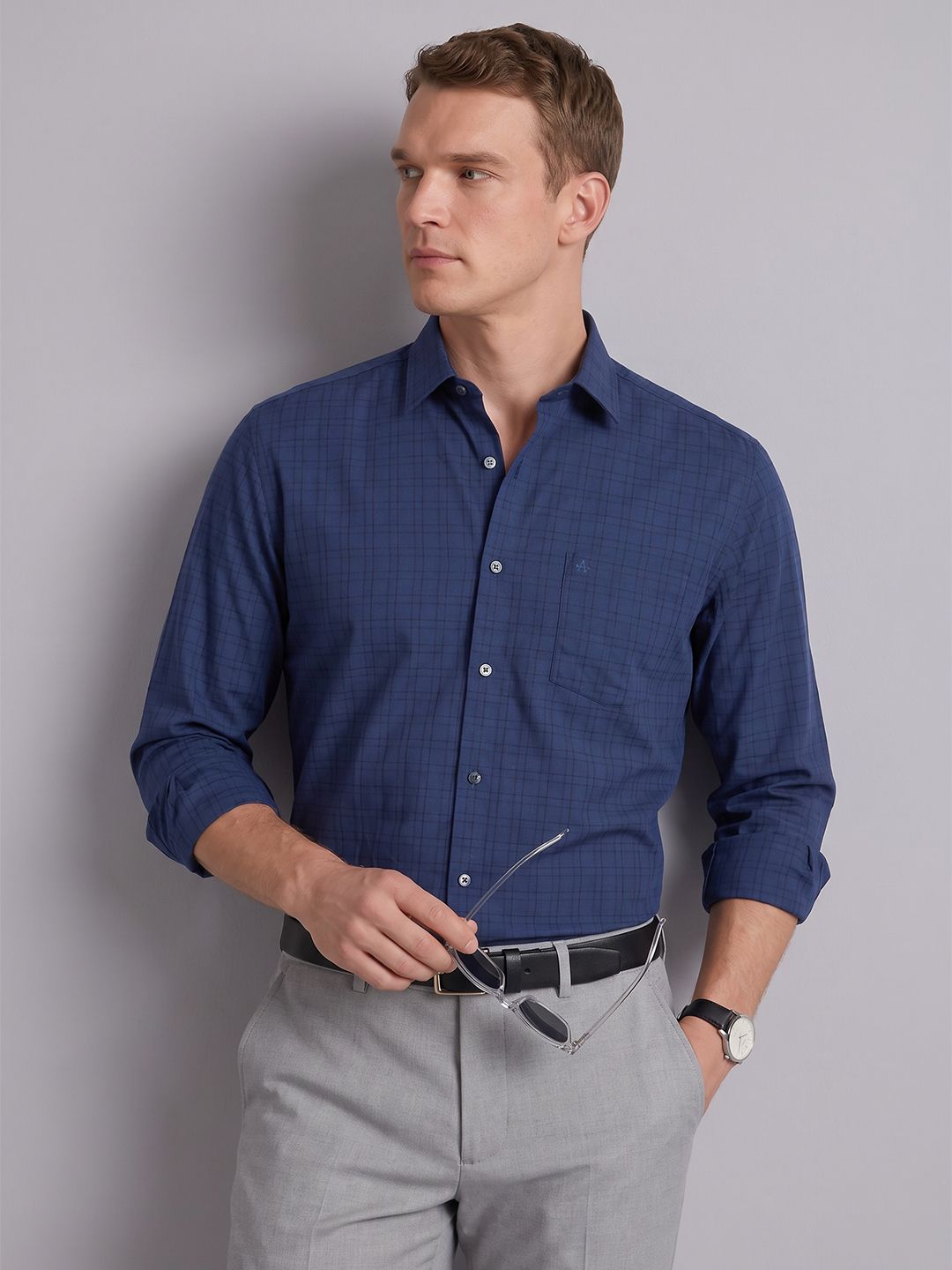 Arrow Slim Fit Checked Formal Shirt-picture-23
