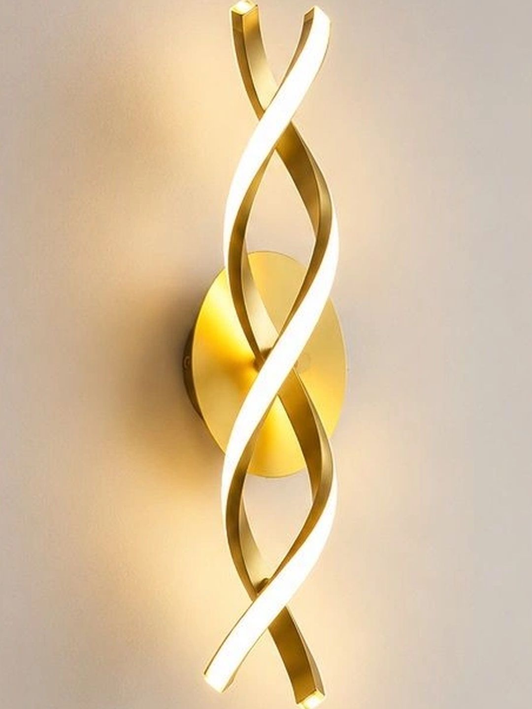 Stello Gold-Toned Metal Contemporary Abstract Shaped Shaped Wall Lamp-picture-34