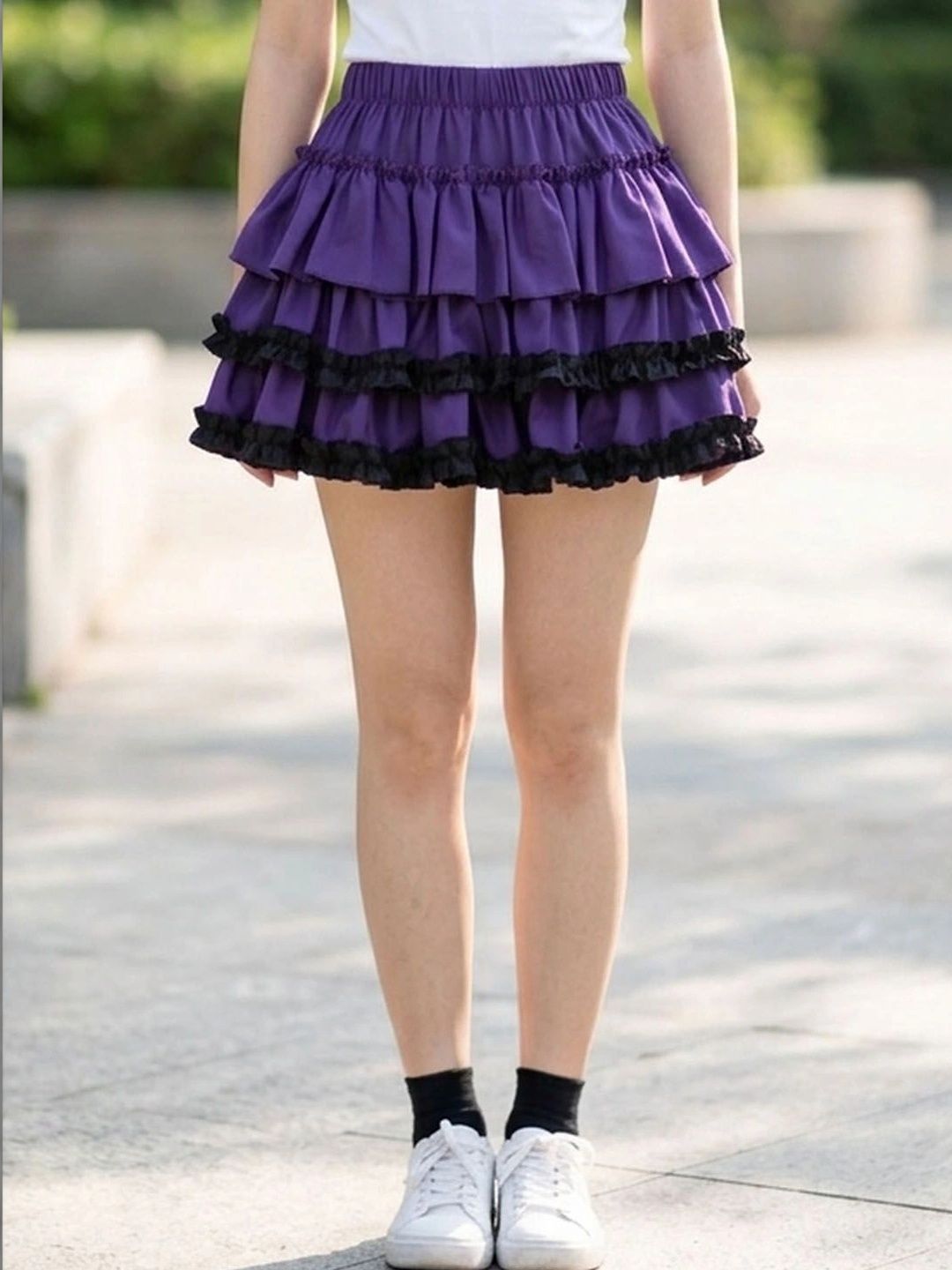 Suo Women Frills Bows and Ruffles Mini Flared Skirt-picture-52