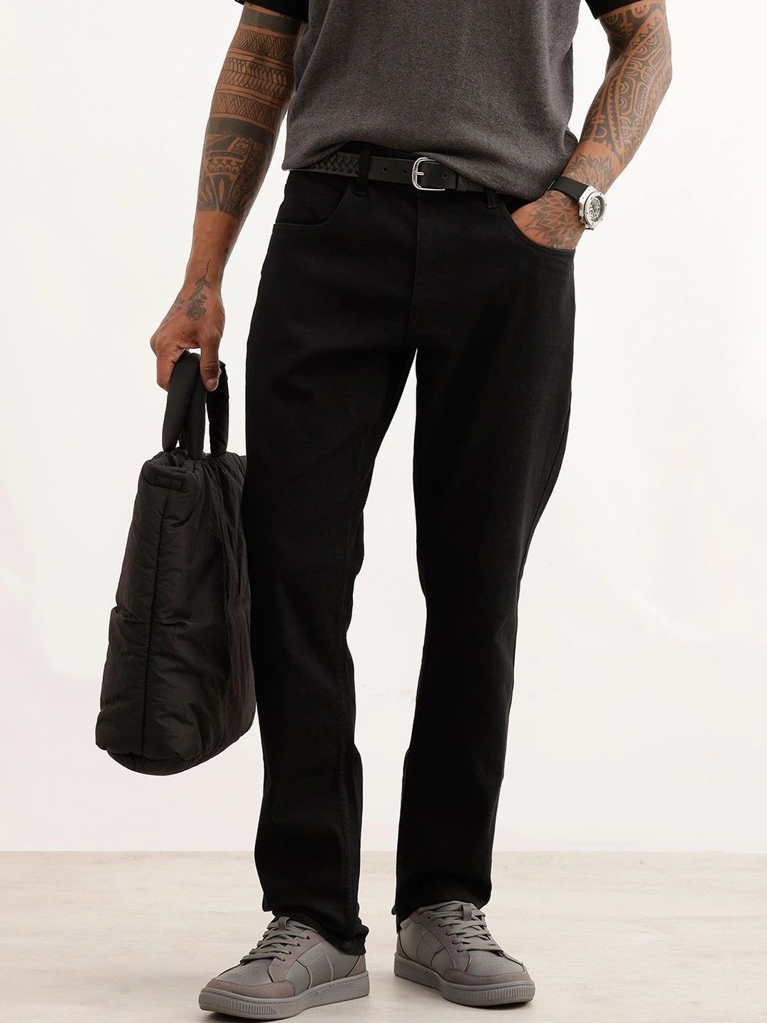 WROGN Men Slim Fit Mid-Rise Stretchable Jeans-picture-10