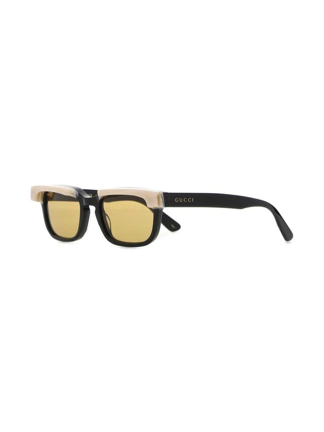 Gucci Men Yellow Lens & Black Rectangle Sunglasses with-image-36