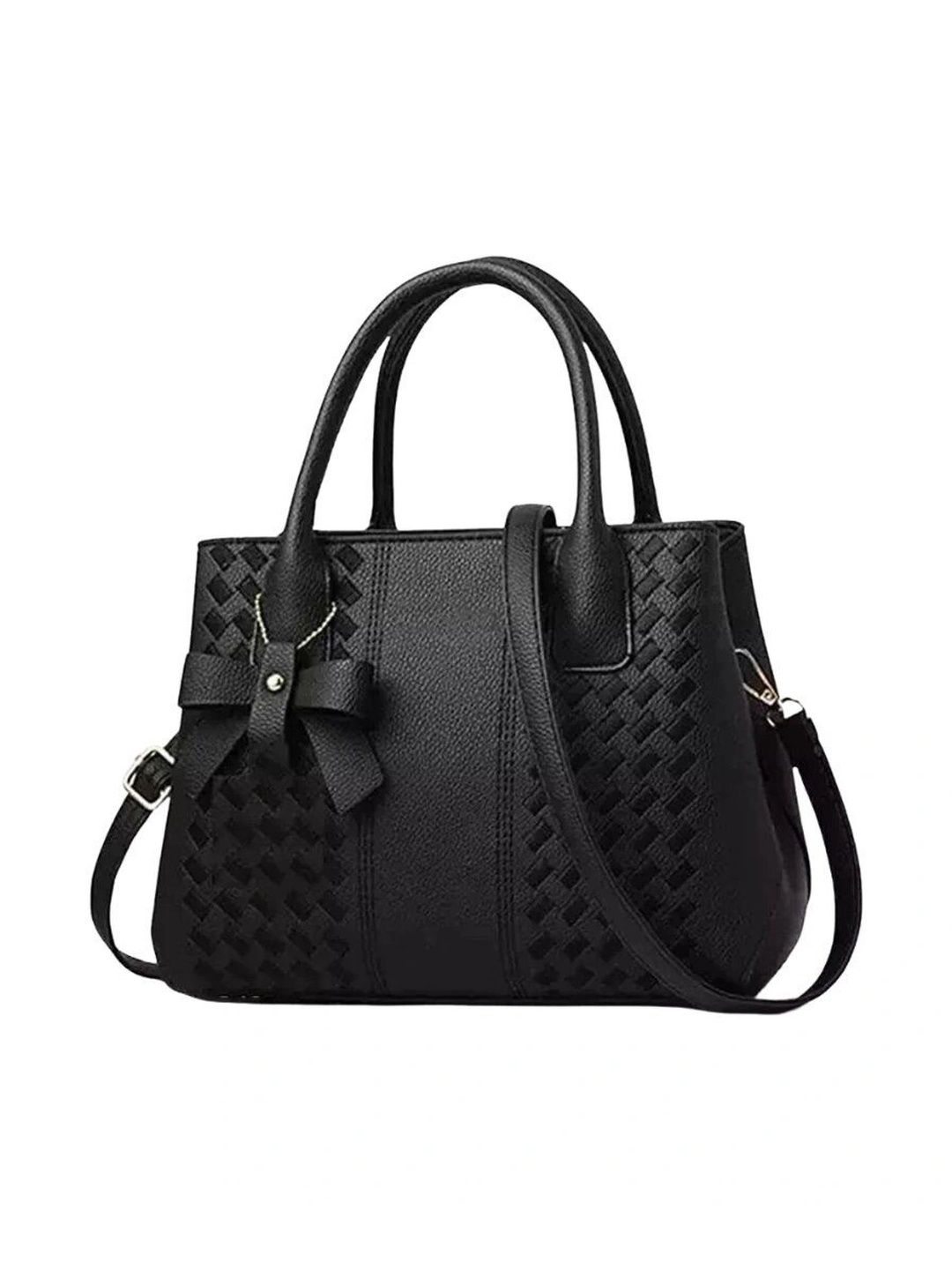 TURBOMAX Textured PU Structured Handheld Bag with Bow Detail-picture-24