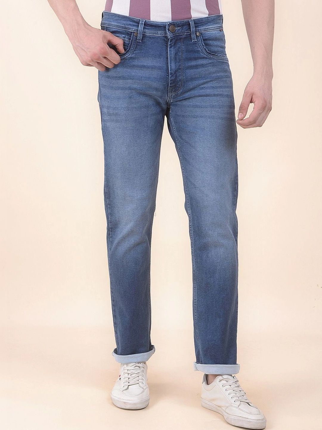 Cantabil Men Slim Fit Mid-Rise Stretchable Jeans-picture-28