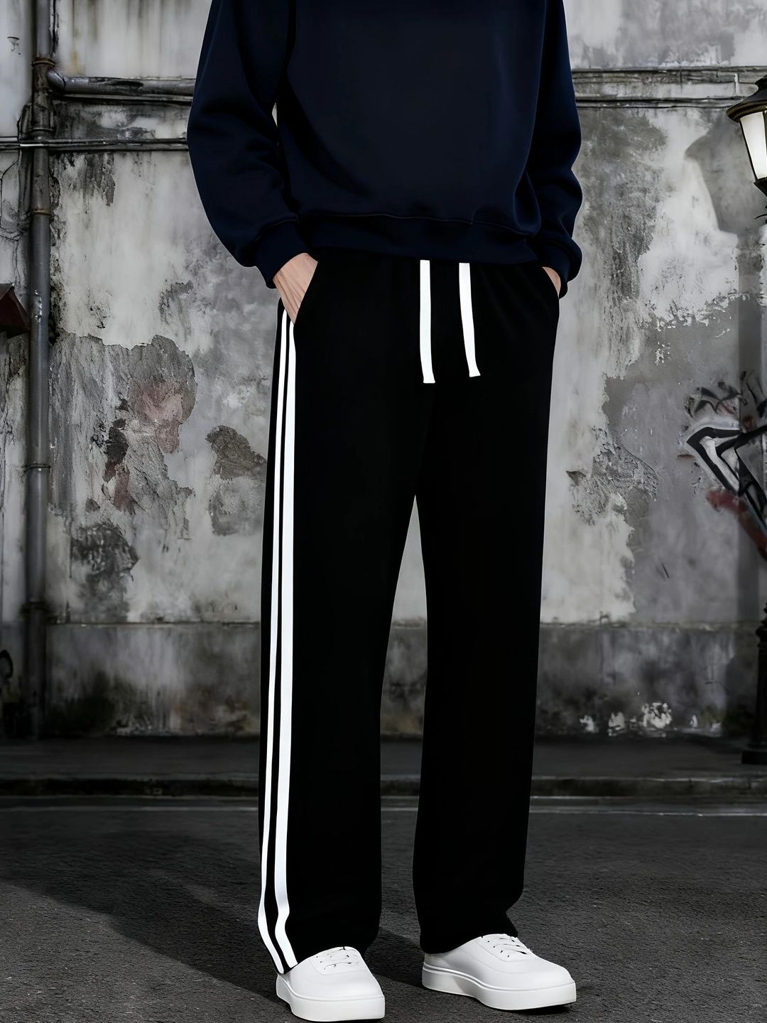 QUTUN Men Relaxed Fit Striped Training Track Pants-picture-13