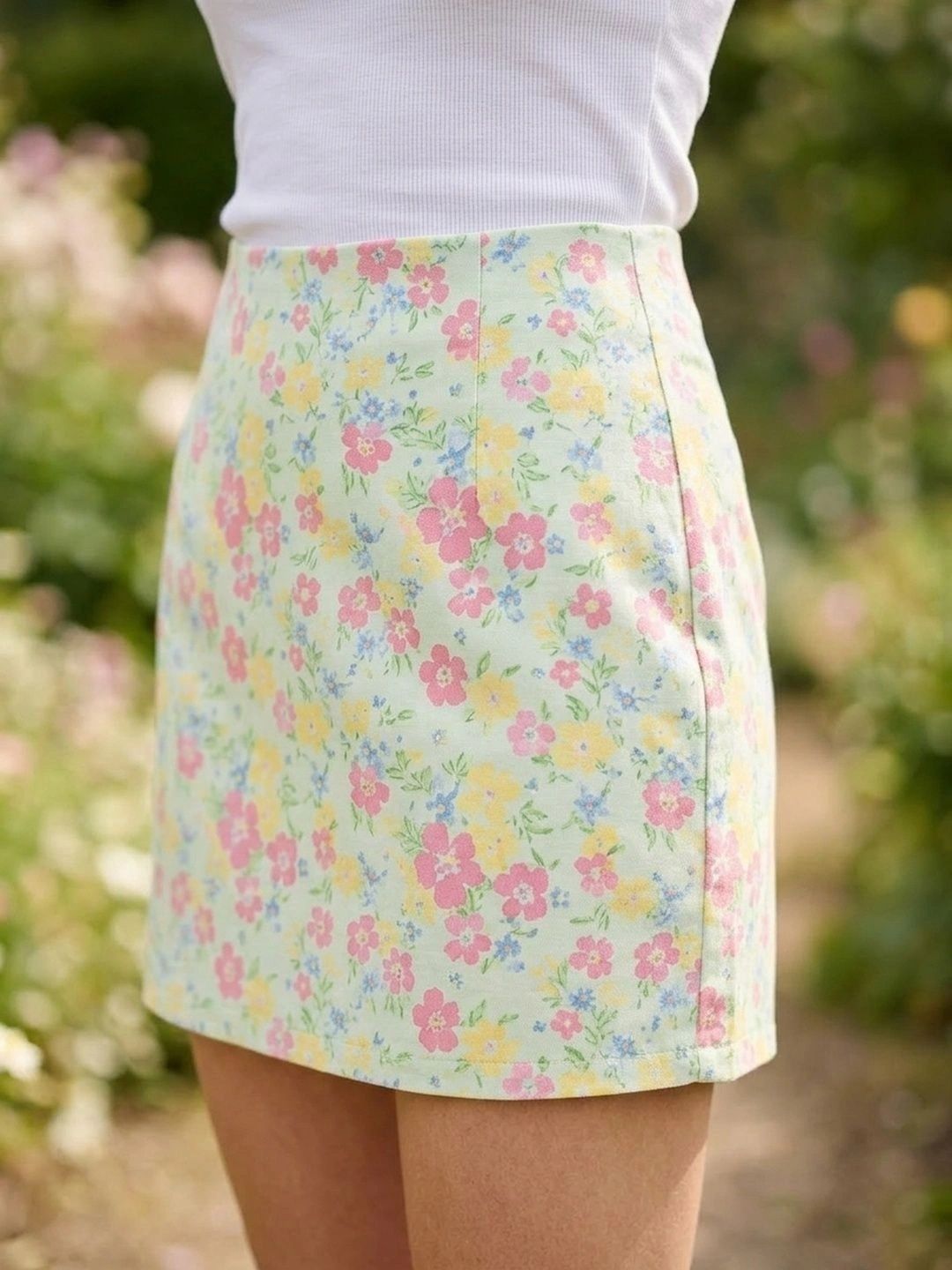 Suo Women Floral Micro or Ditsy Print Mini Straight Skirt-picture-43