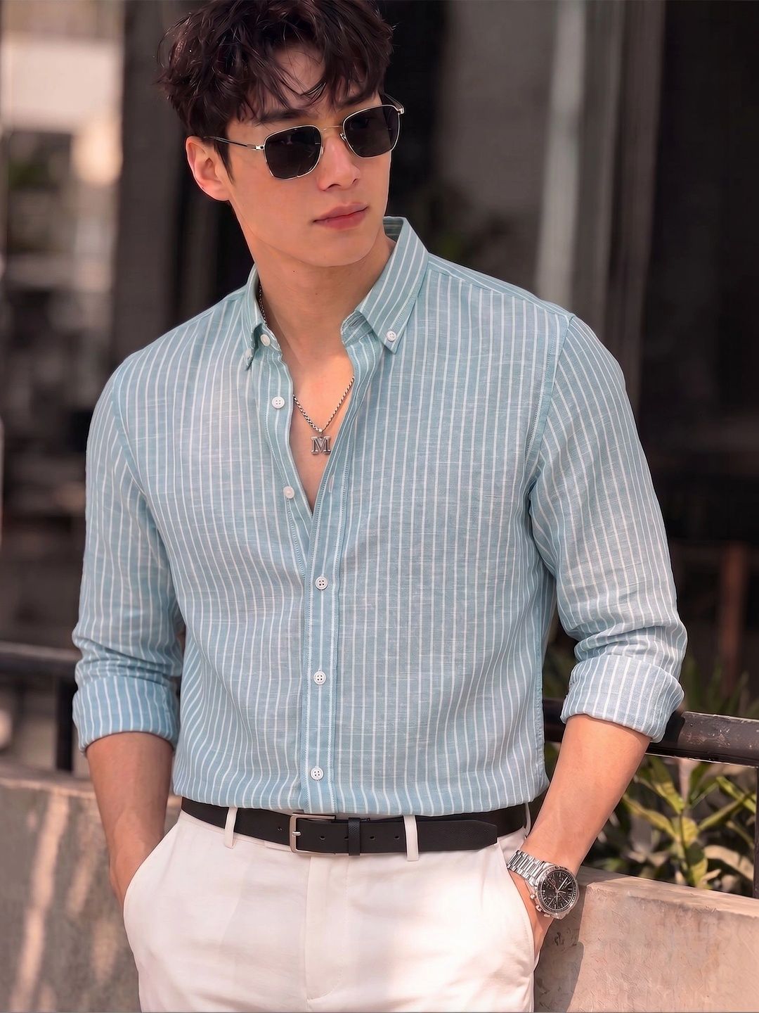 Nat Jastica Men Straight Striped Casual Shirt-picture-15