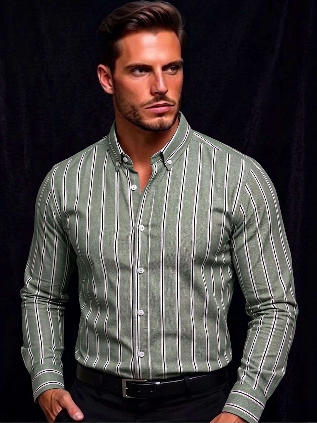 SOLSTICE Men Straight Striped Casual Shirt-picture-56