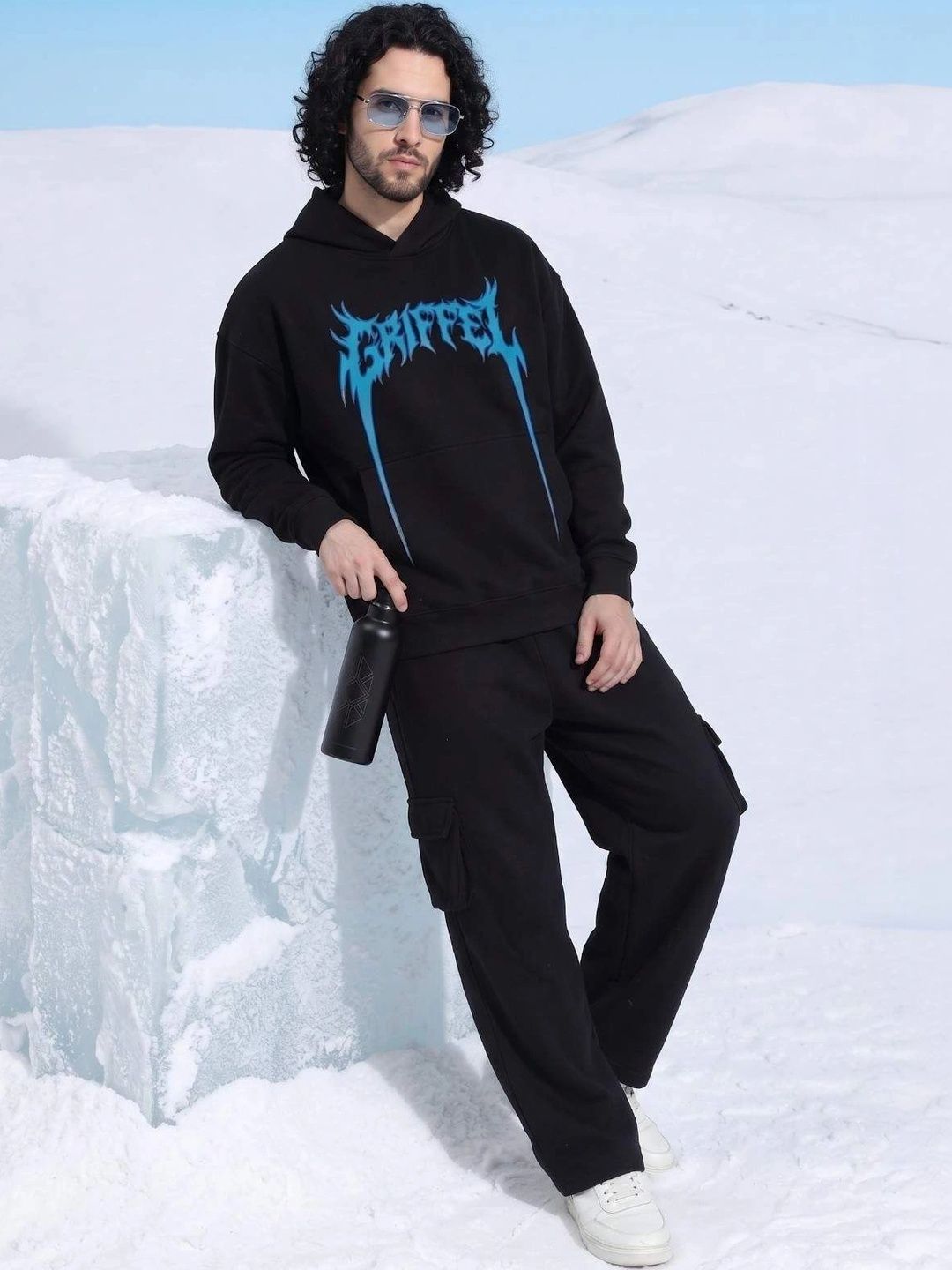 GRIFFEL Men Printed Hooded Sweatshirt-picture-56