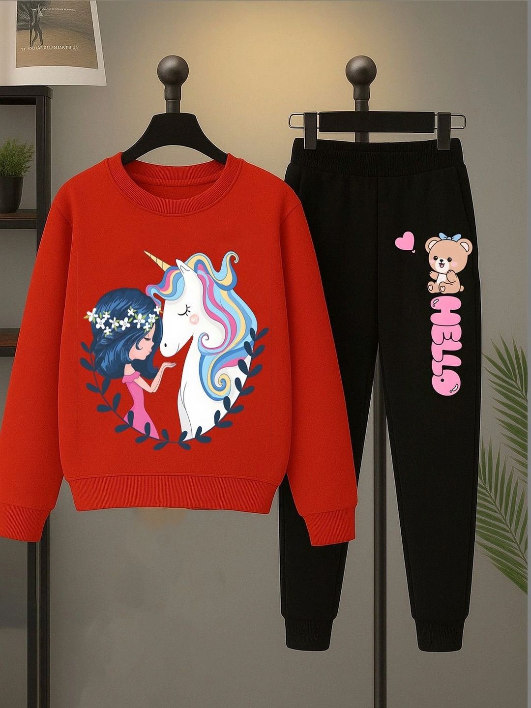 Faboza Kids Graphic Printed Paired with Black Matching Joggers-image-30